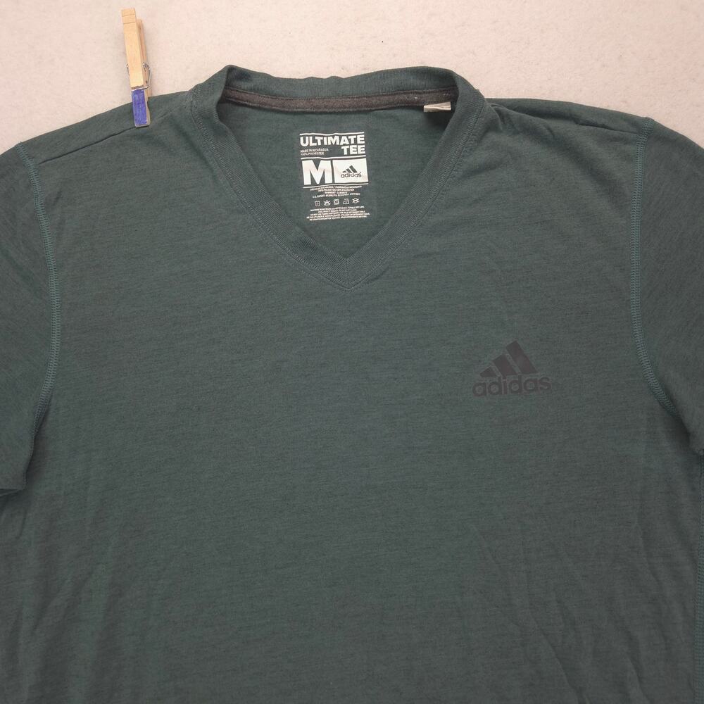 Adidas Casual Crew Neck Short Sleeve Graphic T Shirt Mens Size Medium M Green